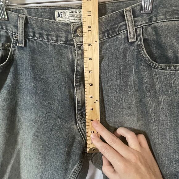 AEO Womens Blue Jeans SIZE 14 100% Cotton American Eagle Outfitters Flare Denim - Picture 6 of 11